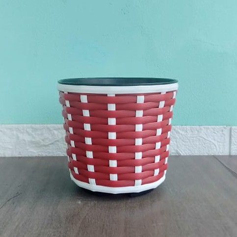 Pot Bunga Anyam Rotan Sintetis D12