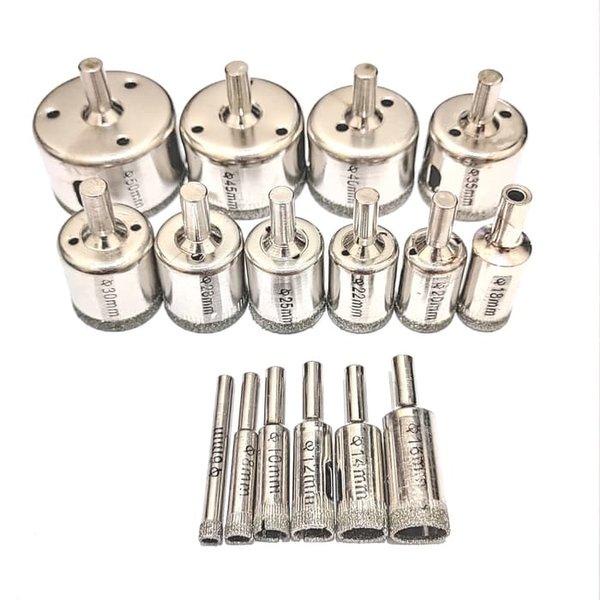 Paling Terlaku Jual 16 Pcs 6-50Mm Mata Bor Diamond Hss Rotary Tools Bor Kaca Keramik Baik