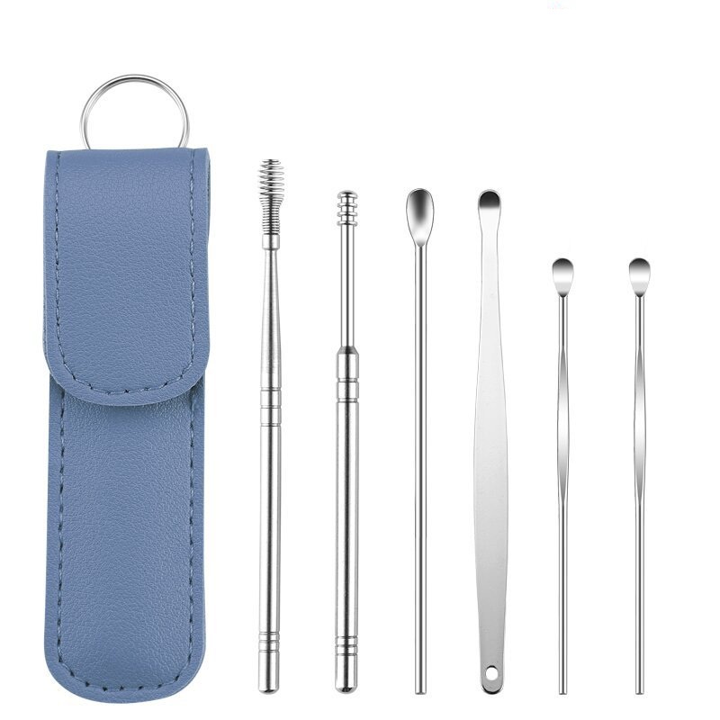 6 IN 1 ALAT PEMBERSIH TELINGA / EAR WAX STAINLESS