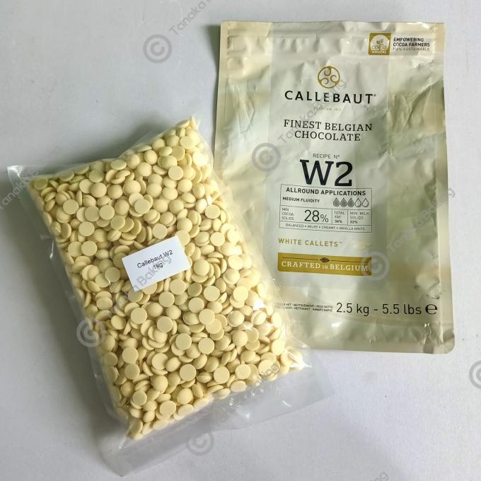 

REPACK Callebaut White Milk Chocolate Couverture Callets W2 28% 1 Kg ---NEW---