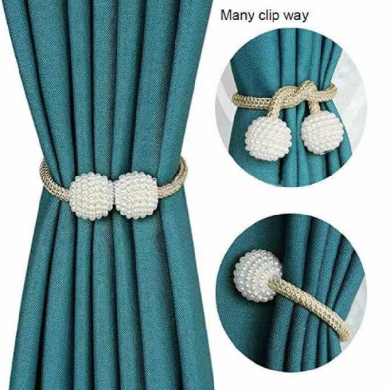 BATAM GROSIR (N.NR) H695 (2 PCS) Tali Pengikat Tirai Magnet / Gorden dengan Buckle Magnet
