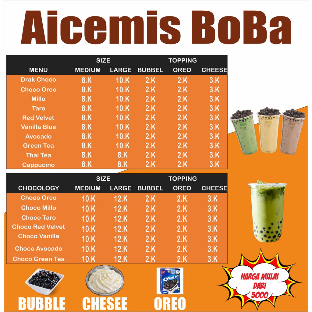 1 HARI JADI / DAFTAR MENU BOBA / DAFTAR MENU THAITEA / DAFTAR MENU MINUMAN / DAFTAR MENU MINUMAN