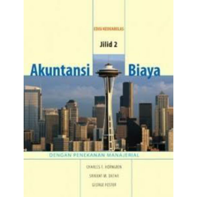 BUKU AKUNTANSI BIAYA JILID 1 JILID 2 EDISI 12 HONGREN  ORIGINAL ASLI 100% Erlangga-2