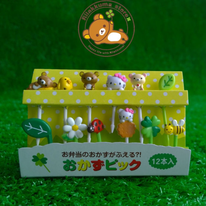 12 Pcs / set Garpu Buah Mini Desain Kartun Hewan Tanaman Untuk Anak