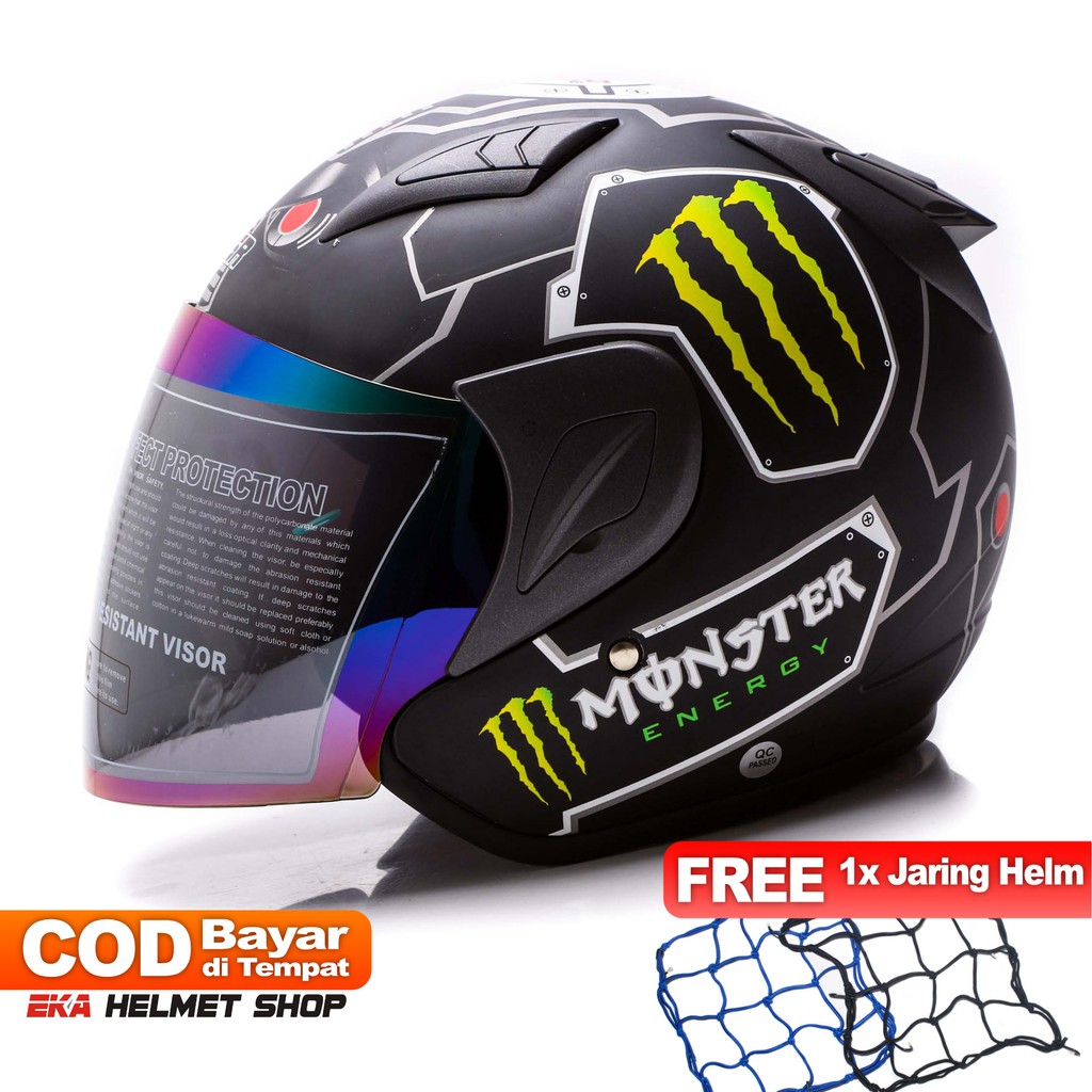 [Helm Dewasa] MSR Helmet Javelin - Monster - Hitam Doff + Promo Gratis Jaring Helm