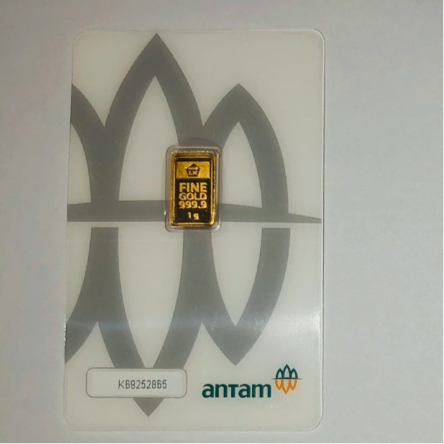 Antam LM Emas Murni Fine Gold Batang Batangan Certieye Redmark Sertifikat 1 Gram Gr G Press Garansi