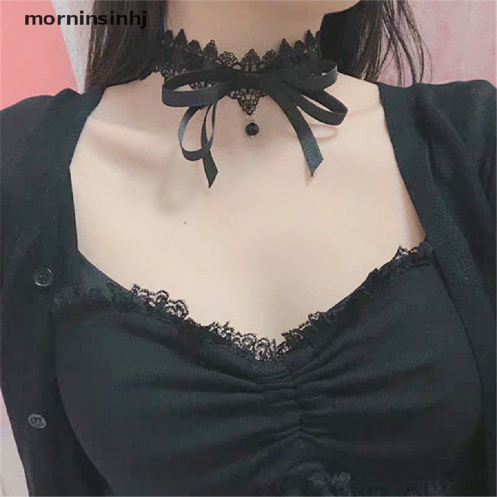 Kalung Renda Warna Hitam Gaya Korea Harajuku Untuk Wanita