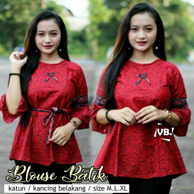 ATASAN BATIK WANITA/BLOSE BATIK/BAJU ATASAN BATIK/BLOUSE MURAH /BLOUSE /BAJU ATASAN MURAH