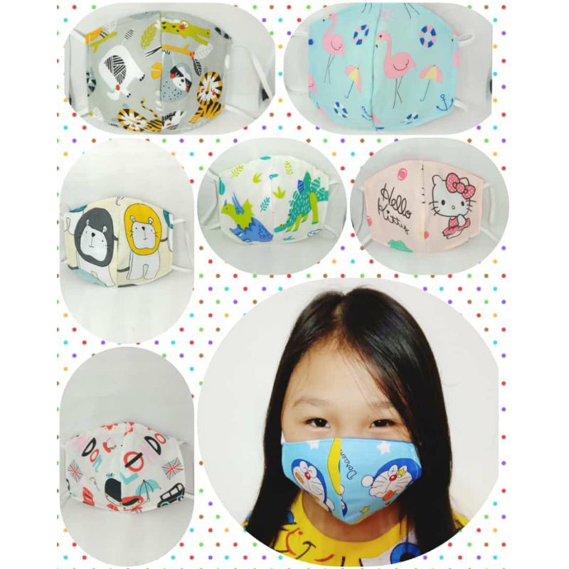 Masker Anak / Masker 3lapis / Masker motif / Motip random Boy or Girls