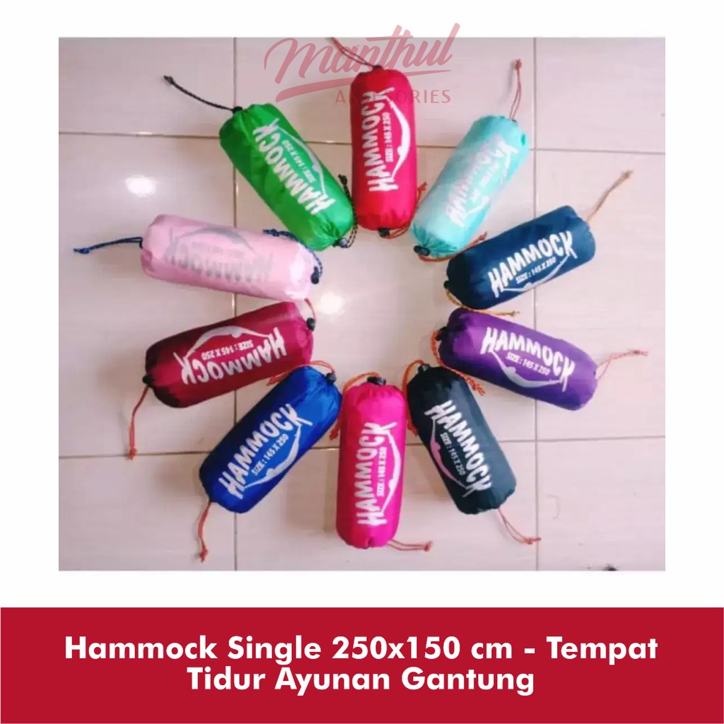 Hammock Single 250x150 cm - Tempat Tidur Ayunan Gantung