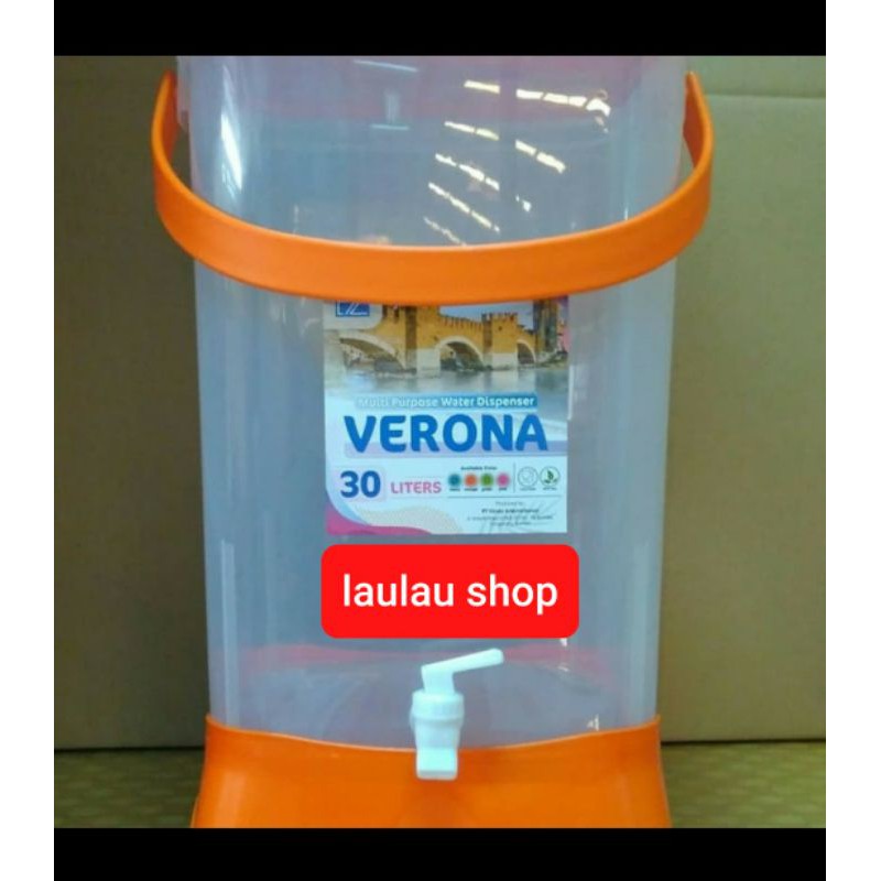 Drink Jar Ezy Verona 30 Liter Arizona / Tempat Air Minum / Ember + Keran / Aquarium Es Buah Kelapa