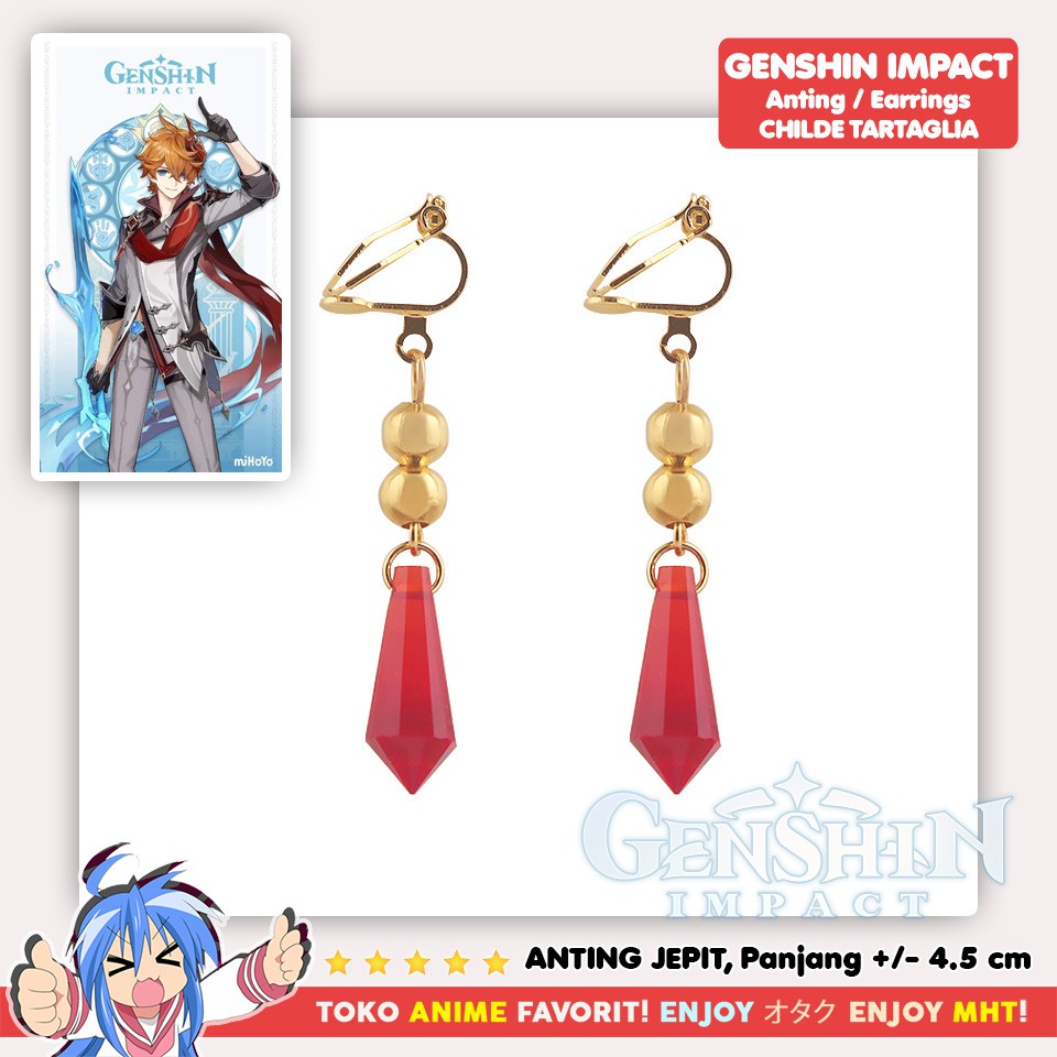 Anting Genshin Impact Childe Tartaglia Cosplay