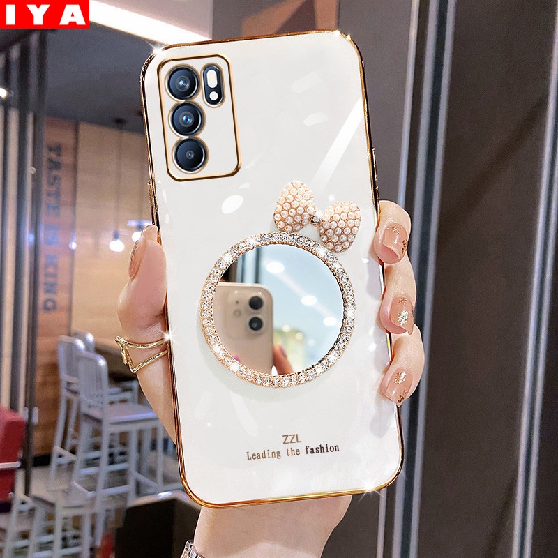 Casing Soft Case OPPO Reno 6Z 5G Reno6Pro Reno5 Reno3 2F A31 A91 F11 F9 A83 Motif IYA + Cermin Makeup