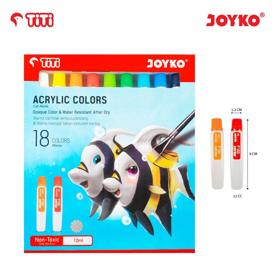 Acrylic Color Cat Akrilik Joyko TiTi ACC-12ML-18 Warna Colors