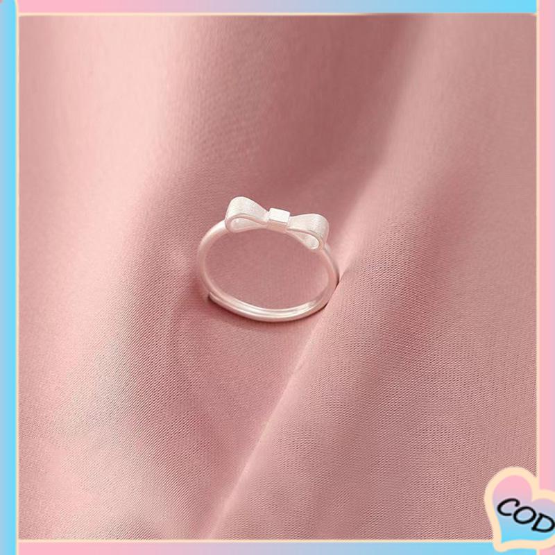 COD❤️ Busur Pembukaan Cincin Jari Telunjuk yang Dapat Disesuaikan Desain Niche Gaya Dingin Cincin Kelas Atas-A.one