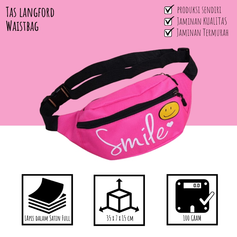 Waistbag Wanita - Tas Selempang Pinggang Dada Anak Remaja Dewasa Model Korea Fashion Kekinian Terbaru Termurah Bagus Stylish Multofungsi Import Korean Lokal Original Premium Perempuan Cewek