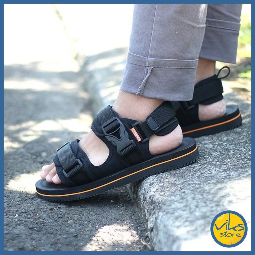 Sandal Gunung Pria Cowok Sendal Hitam Santai Casual Style Sendal Distro Fashion Blackkelly Original