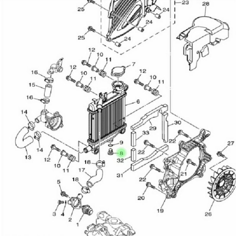 BAUT PEMBUANGAN  BUANG AIR RADIATOR XEON AEROX 125 ASLI ORI YAMAHA 44D E2615 00