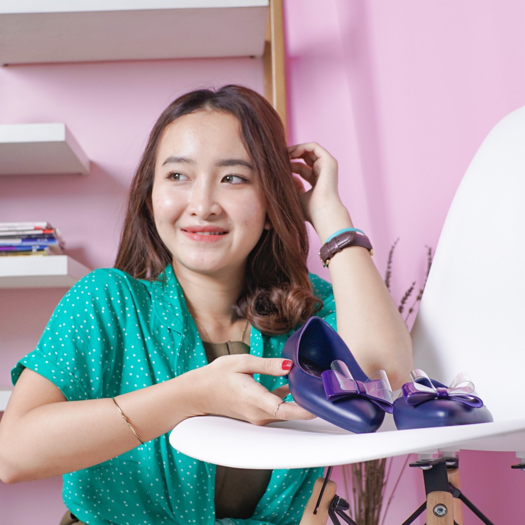 Sara Sara JELITA Jelly Shoes  Sepatu jelly wanita sepatu kerja flat shoes terbaru pita mika