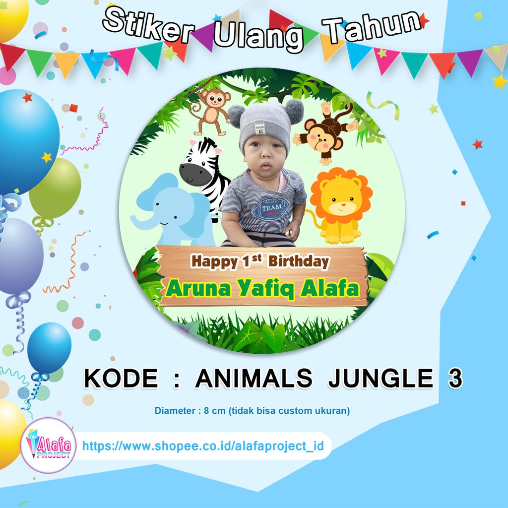 

Alafaproject Animal Jungle 3 Stiker Birthday Stiker Ulang Tahun Birthday Card Custom