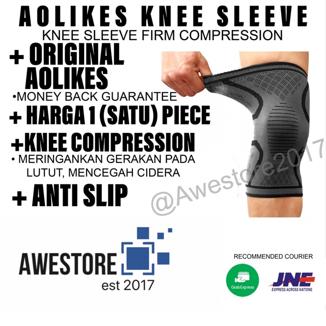 AOLIKES Knee Support Wrap Leg Sleeve Sleeves Deker Pelindung Lutut