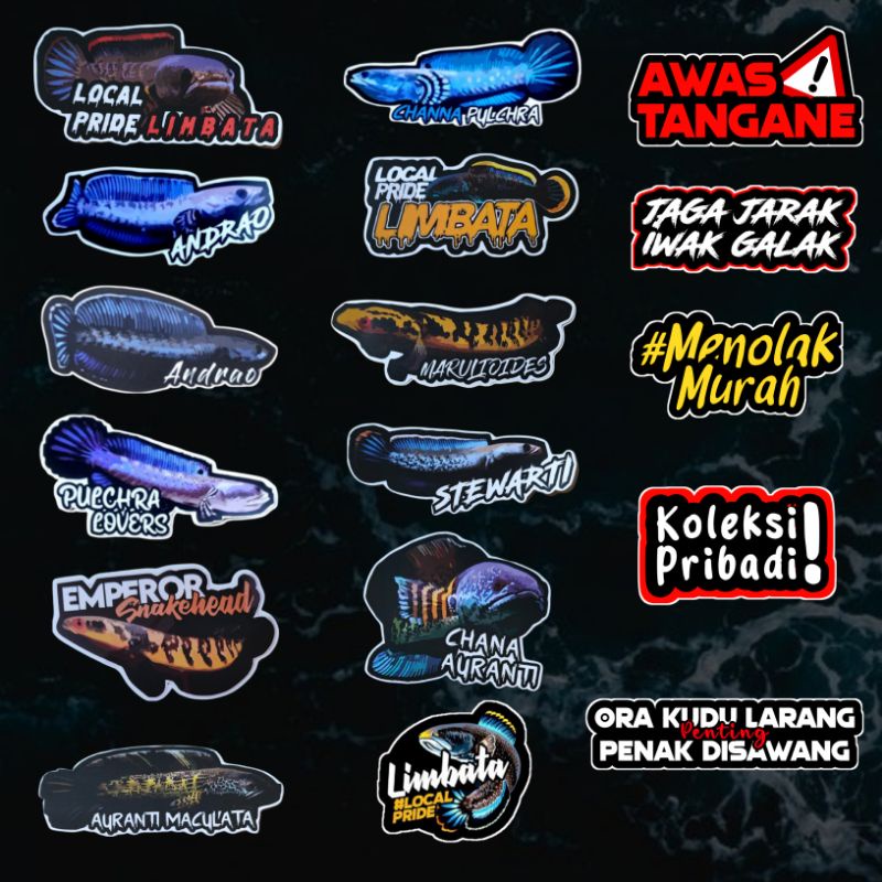 

STICKER AQUARIUM IKAN CHANNA ANTI AIR