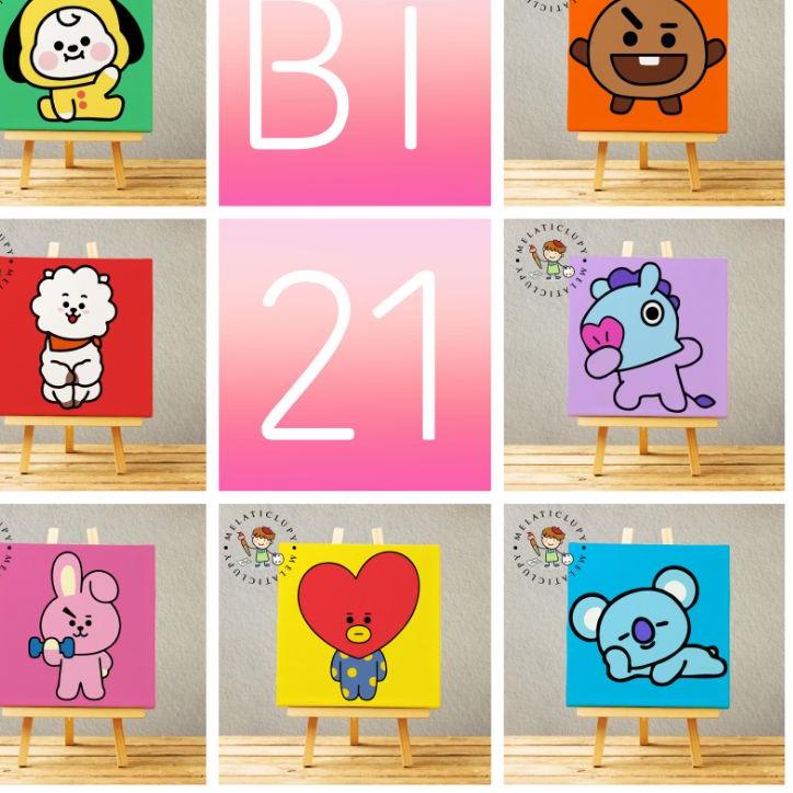 

Update - PAINT BY NUMBER CANVAS KANVAS 20X20 BTS BT21 .,