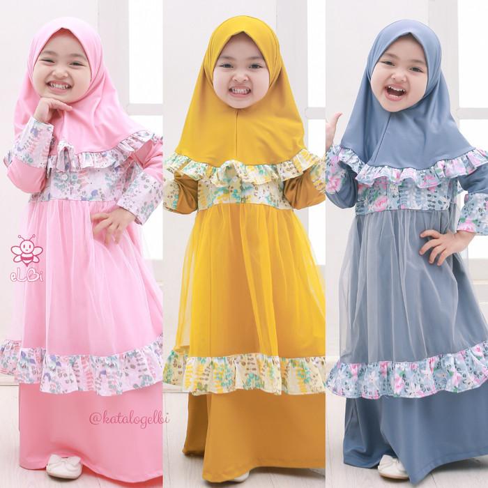Safwa Dress - Baju Muslim Anak - Dress Muslim Anak - Elbi