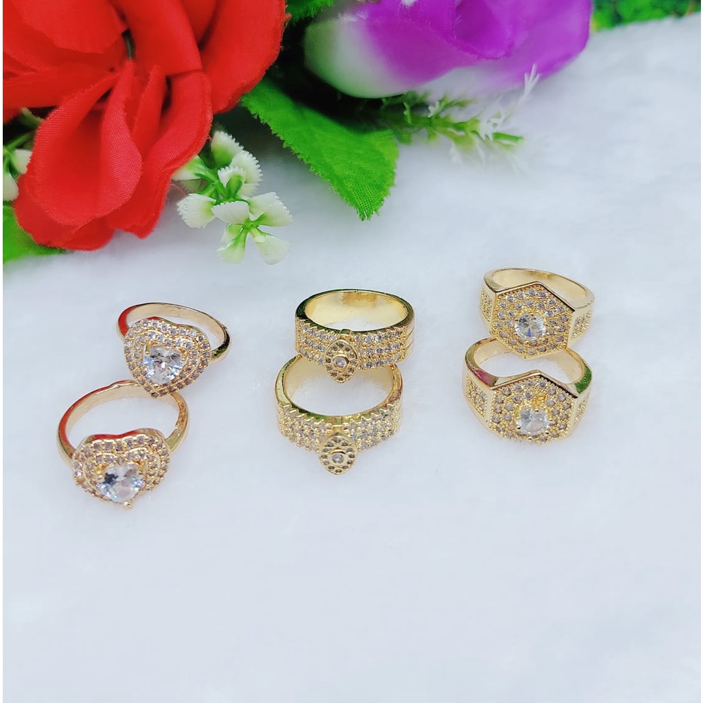 Cincin xuping permata lapis emas perhiasan fashion0448-0450