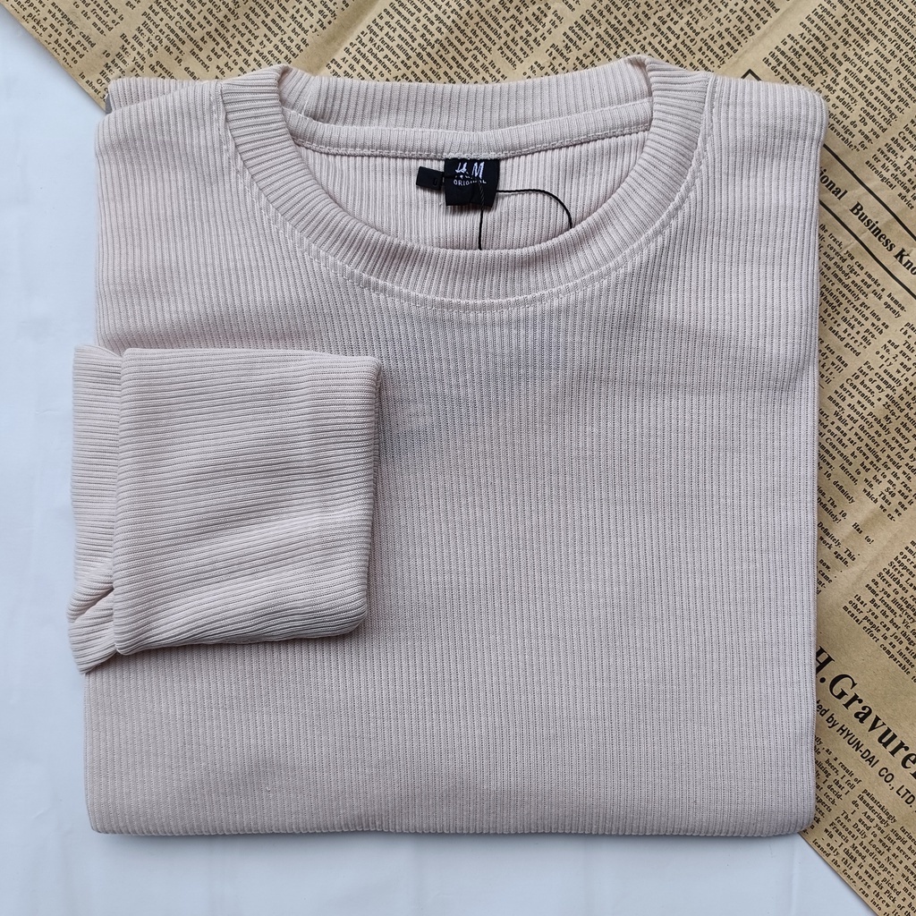 PART II Kaos Rib Premium / Kaos Grosir / Kaos Rib Premium Tebal / Kaos Lengan Panjang Termurah-CREAM