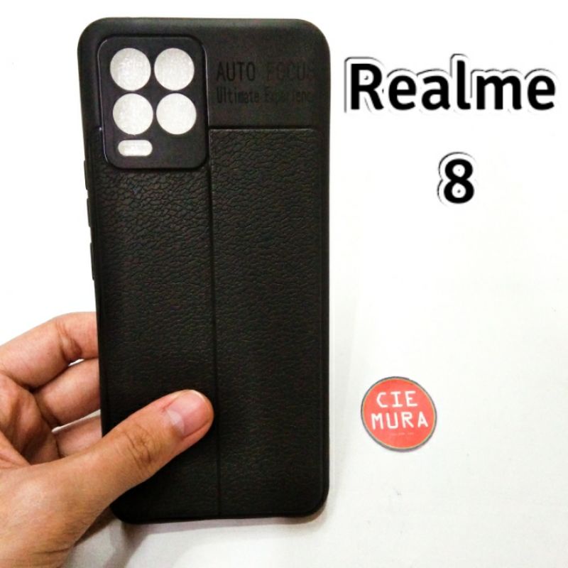 CIE Softcase Autofocus Oppo Realme 8 Leather Case Kulit Auto Fokus Motif Kulit Silikon HP Ciemura