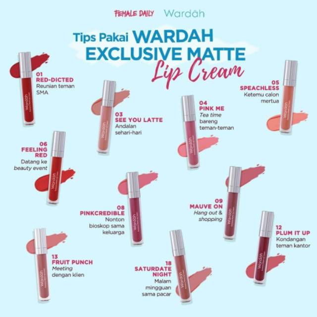 Wardah exclusive matte Lip Cream-Lipstik Matte