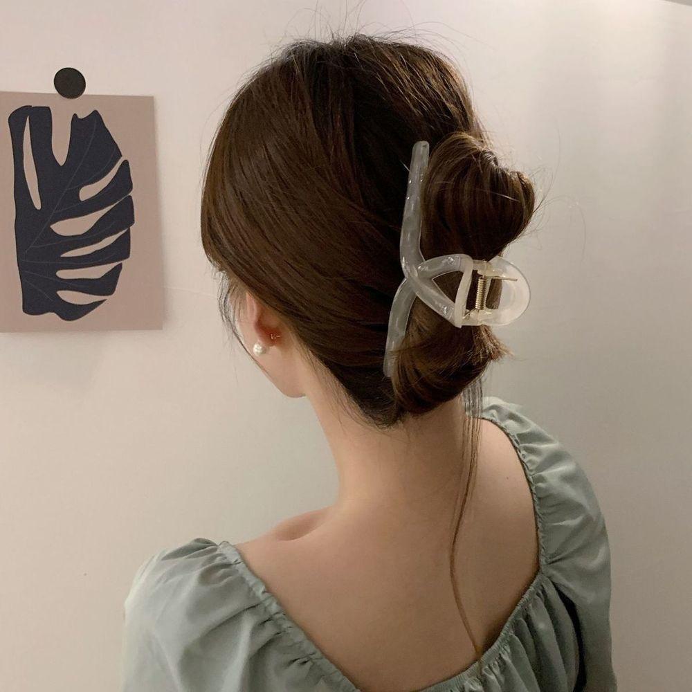 Agustinina Korea Klip Rambut Elegan Akrilik Belakang Kepala Ponytail Clip Hiasan Kepala Lady Wanita Jepit Rambut