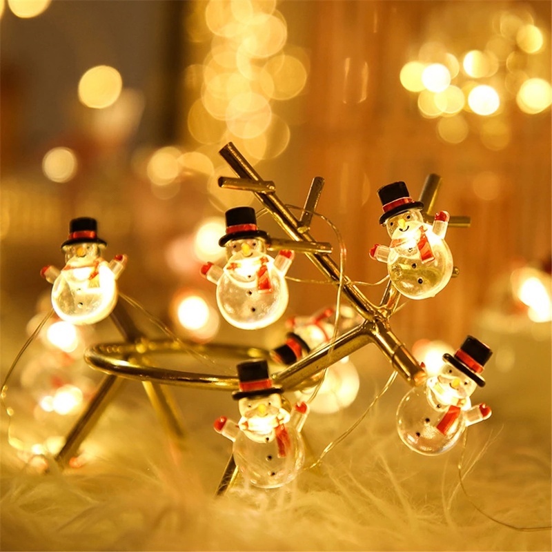 [Christmas Home Decoration Products][Santa Claus Snowflake LED Decorative String Lights][Xmas Tree Decor Hanging Lights]