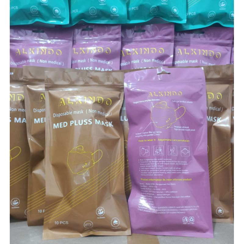 Masker KF94 Evo 4D 3ply Alkindo Sachet Proctection Mask Isi 10Pcs