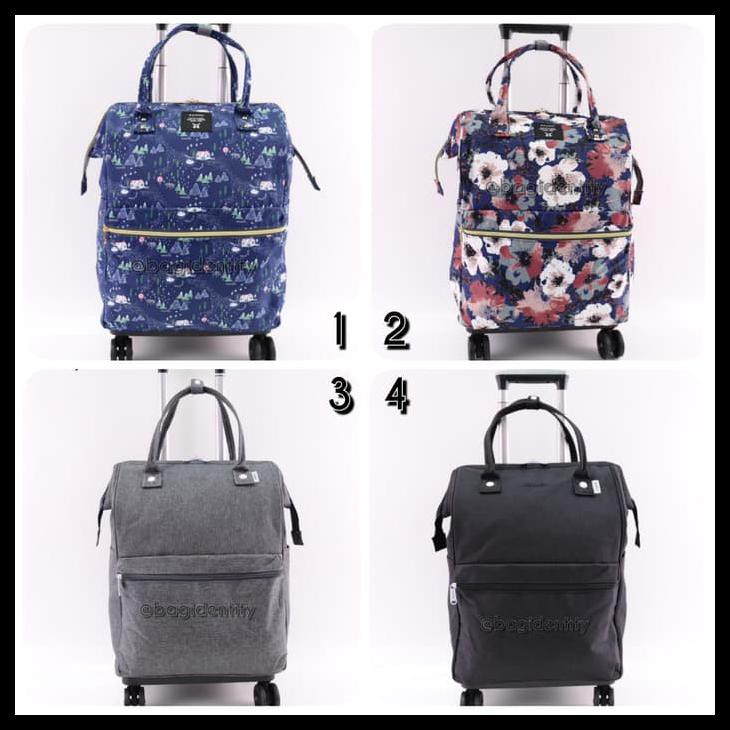 Tas Anello Premium Import Trolley Backpack Set Motif Waterproof Kado