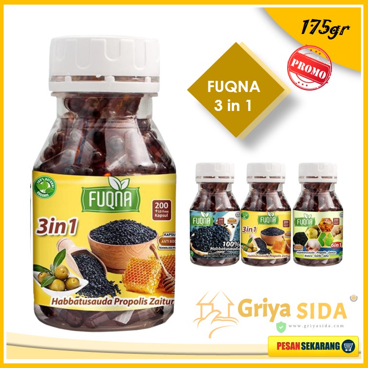 Fuqna 3 in 1 3in1 (Jinten Hitam + Zaitun + Propolis) 210 kapsul