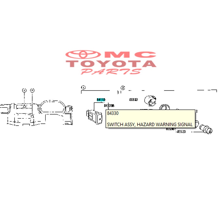 Switch Tombol Hazard Dyna Hino 84332-0W010