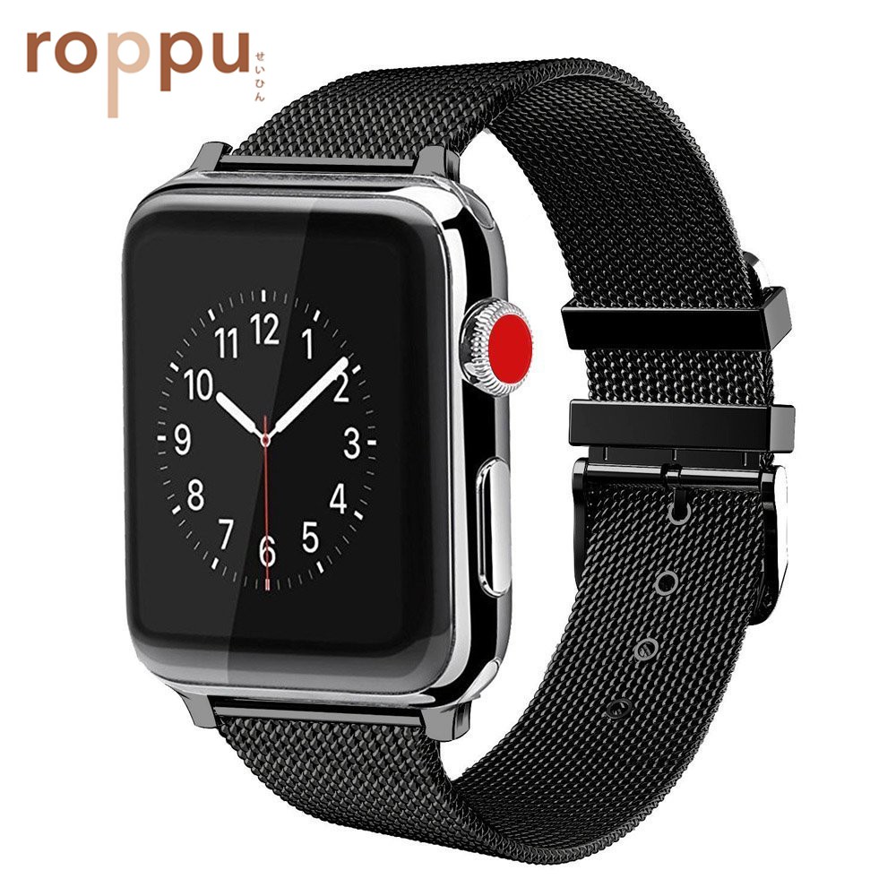 Roppu Stainless Steel Metal WITH BUCKLE Apple Watch Strap series 1/2/3/4 38mm,40mm,41mm42mm,44mm, 45mm