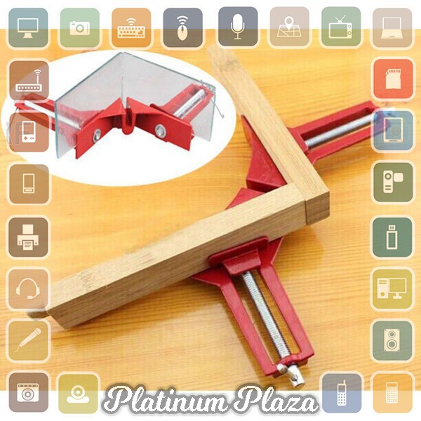 Taffware Corner Clamp Penjepit Sudut Frame Kaca Kayu Angle 90 Deraja`FMP8S7- Red