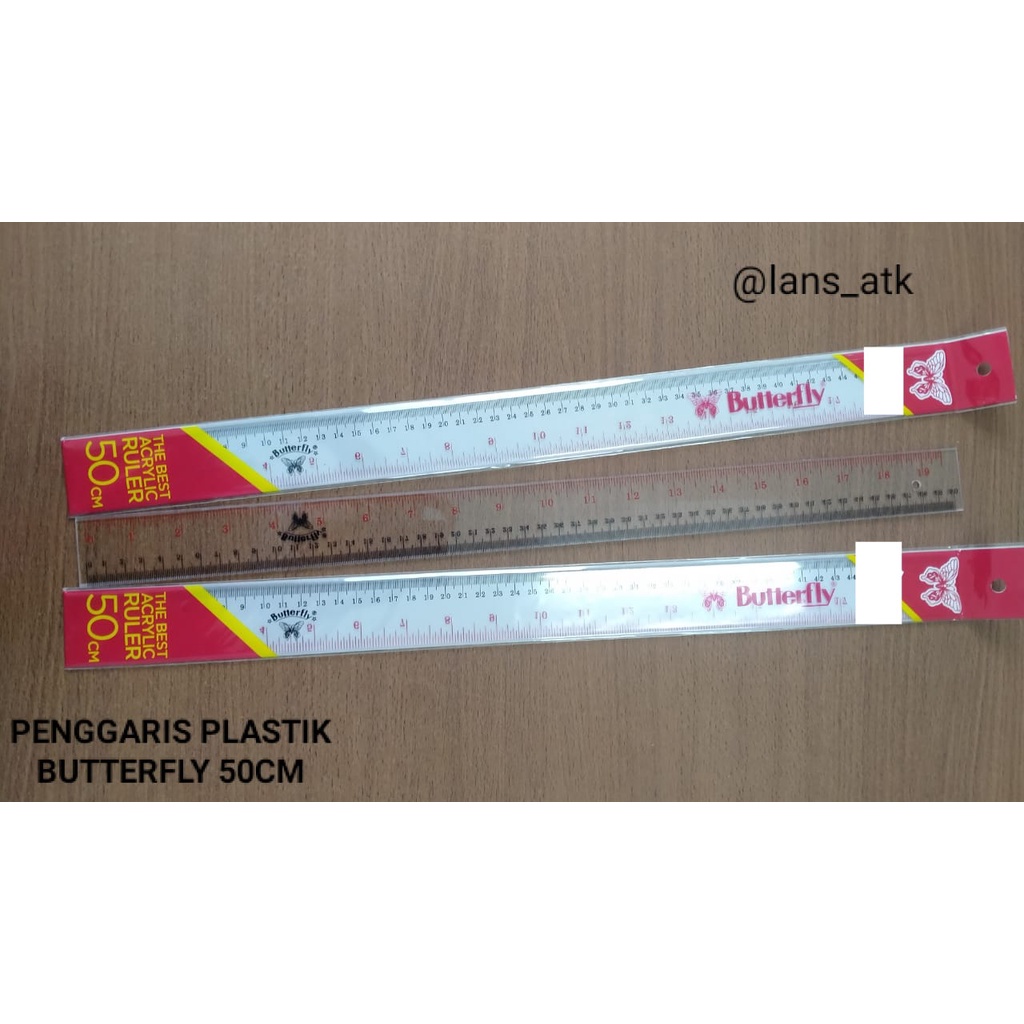 

PENGGARIS PLASTIK BUTTERFLY 50CM / RULER 50CM (BU04)