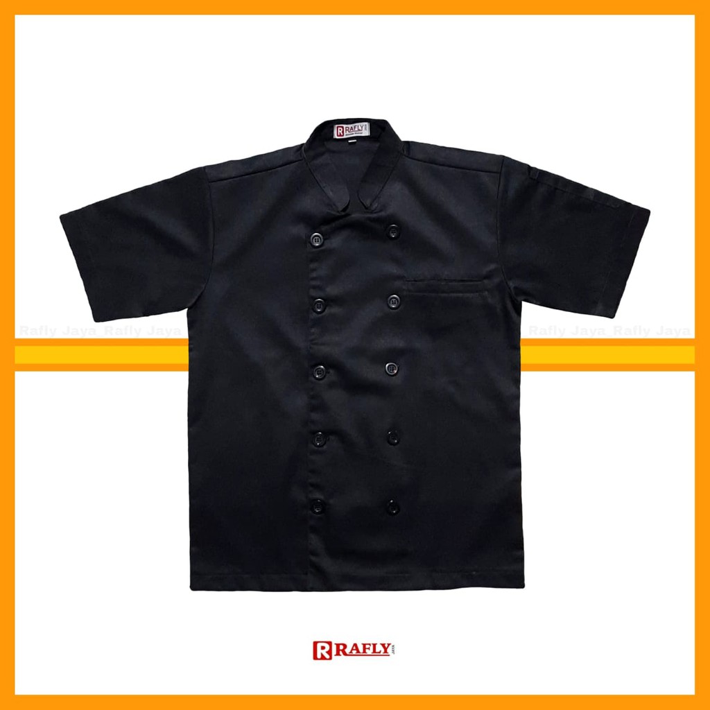 Baju Chef - Baju Koki Lengan Pendek Pria Wanita - Seragam Koki / Rafly Jaya