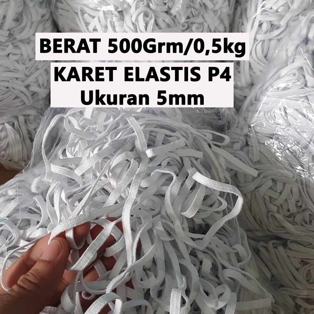 KARET ELASTIS UKURAN P4 1 cm BERAT 500GRAM cocok  BAHAN Buat MASKER