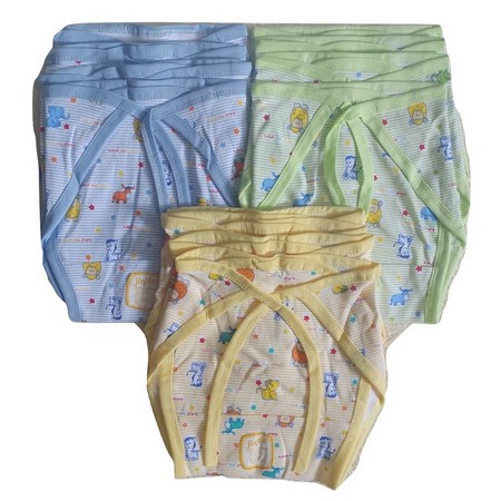 Popok Bayi cotton Popok tali ikat JINGLE PRINT 12pcs/ Popok kain