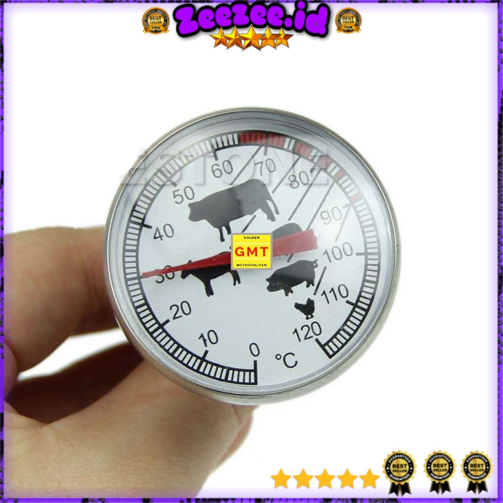 Thermometer Dapur Stainless Akurat Baca Instant Meat Gauge Read Probe-D9144