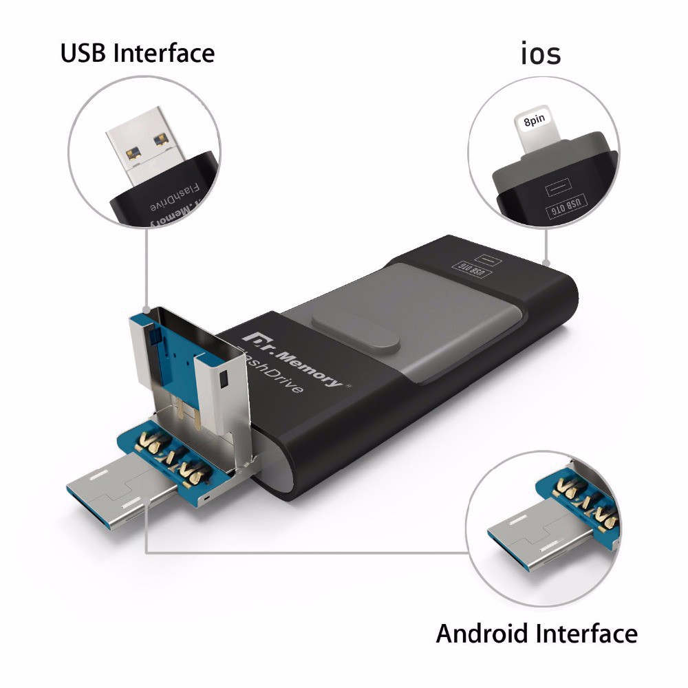 [Ready Stock]3 in 1 Memory Stick Flash Drive USB i-Flash OTG Metal untuk Android / iPhone / iPad / PC