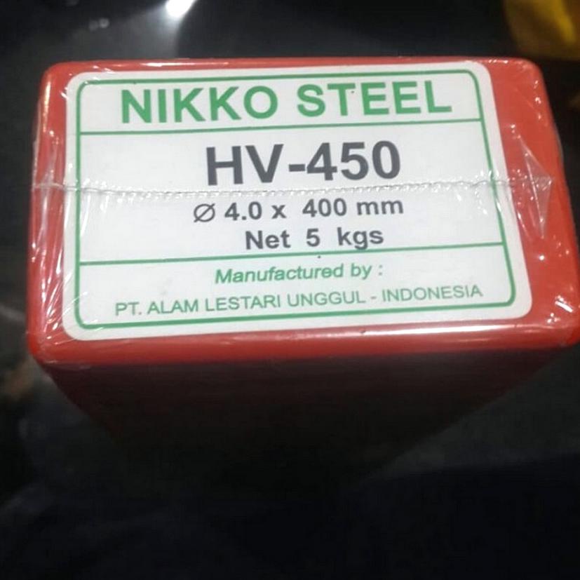 Kawat Las Nikko Steel Hv 450 4.0 Mm X 400 Mm 5Kg
