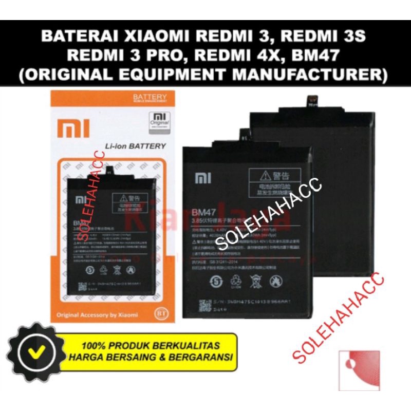 batrei tanam Xiaomi Xiaomi REDMI 3.redmi 3s.redmi 3pro/ 3x 4x tipe BM 47 original batrei