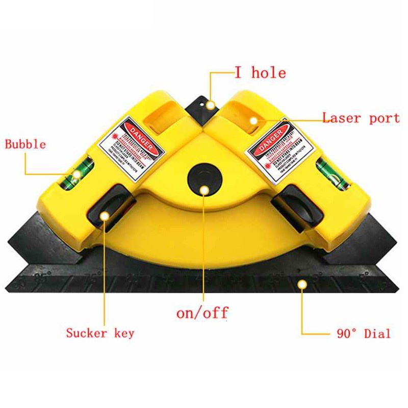 Square Laser Line LV-01 Laser Level Alat Ukur Siku Kelurusan Lantai Permukaan Sudut 90 derajat