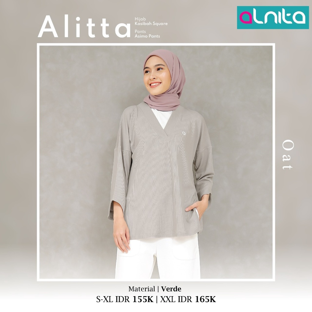 Alnita Alitta Atasan Bahan Verde Atasan Trendi Fashion Wanita by Alnita bisa COD